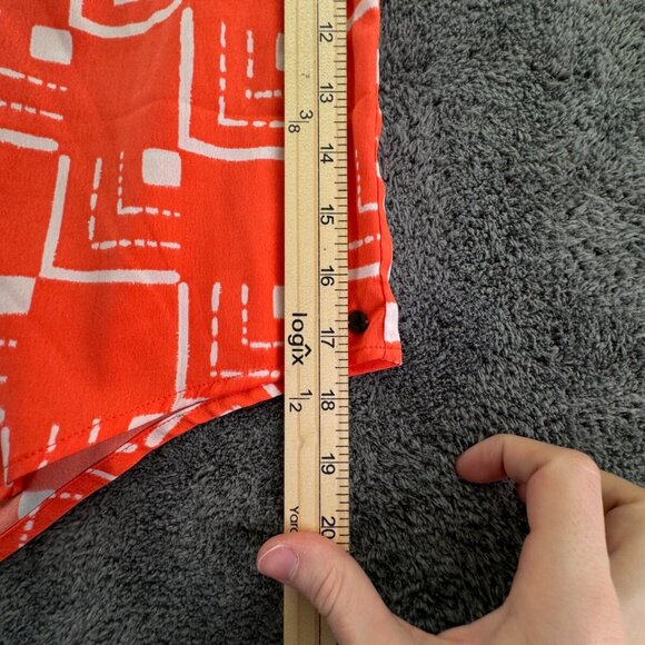 O’neill Women Orange White Skirt Asymmetric Small Drawstring Pull On Geometric - Picture 6 of 16